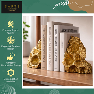 ที่วางหนังสือดีไซน์ทันสมัย คุณภาพพรีเมียม ทำจากหินอ่อน ทองเหลือง และไม้ งานแฮนด์เมด ปรับแต่งได้ หรูหรา สำหรับห้องนั่งเล่น - Product Image 6