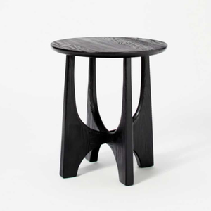 Walnut <b>Brown</b> Round Wood Coffee <b>Table</b> With Tapered Base Midcentury Design Handmade Living Room Furniture - Product Image 6