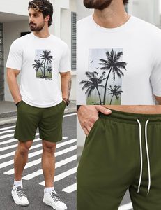 Conjunto de Camiseta y Pantalones Cortos Hawaianos para Hombre, Estilo Aloha Tropical, Dos Piezas, Casual, para Playa y Uso Diario - Product Image 4