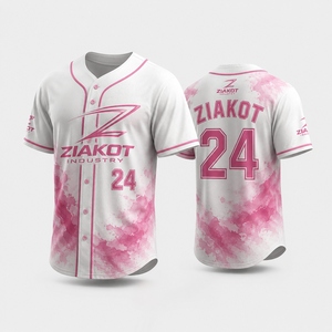 เสื้อเบสบอลผู้ชาย ZIAKOT แขนสั้น ทรงปกติ ระบายอากาศได้ดี ผลิตจากโพลีเอสเตอร์ ชุดกีฬา พิมพ์ชื่อทีม ปิดด้วยกระดุม - Product Image 5