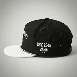 หมวกแก๊ปแบบ Snapback 5 แผง พรีเมียมสั่งทำพิเศษ ระบายอากาศได้ดี ผ้าแคนวาสเจาะรูด้วยเลเซอร์ สไตล์ลำลอง สปอร์ต เหมาะสำหรับการเดินทาง - Product Image 2