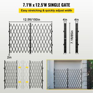 Cancello di Sicurezza Pieghevole in Acciaio a Fisarmonica 6 1/2FT H X 12FT L, Cancello Espandibile Flessibile per Maggiore Sicurezza - Product Image 3