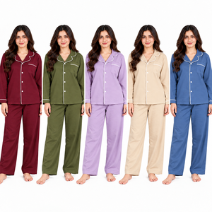 Vente en gros de pyjamas pour femmes, ensemble de vêtements de nuit à manches longues, vêtements de détente à boutons sur le devant, fournisseur de vêtements de maison - Product Image 6