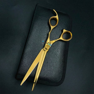 Ciseaux de barbier professionnels plaqués or, en acier inoxydable, ciseaux de beauté pour cheveux, ciseaux de barbier personnalisés avec nom de marque - Product Image 3