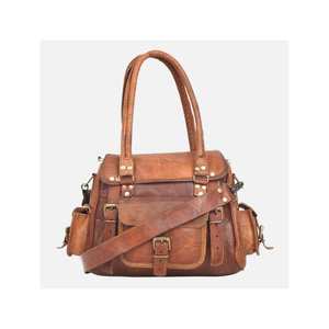 Sac à bandoulière en cuir véritable marron, sac à main vintage avec boucle, sac fourre-tout pour les voyages quotidiens - Product Image 1
