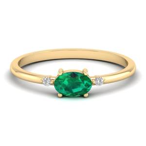 REYES Original Design Oval Cut 0.75 Carat Emerald Gemstone <b>Rings</b> in 925 Sterling Silver GRA Certified Moissanite Jewelry - Product Image 6