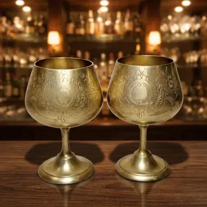 Copas de Brandy y Coñac de Latón Macizo Vintage, Artículos de Bar de Lujo - Product Image 3