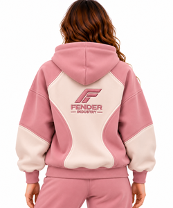Sweat à capuche personnalisé en polaire pour femme avec logo brodé, style streetwear moderne, doux, chaud et tendance, vente en gros - Product Image 2