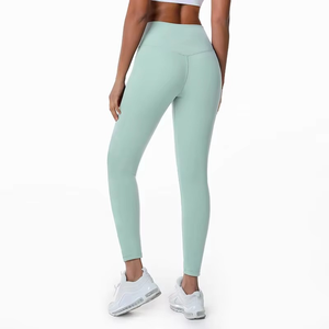 Pantalon de yoga pour femme, taille haute, long, moulant, élastique, infroissable, écologique, extensible dans les quatre sens, pour le sport et le fitness - Product Image 6