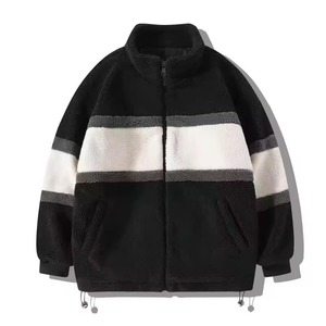 Colorblock <b>Sherpa</b> <b>Fleece</b> Jacket Stand Collar Zip Up Patchwork Outerwear for Men Winter Casual Wear - Product Image 2