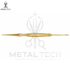Gold Metal Handle Hair Extension Loop <b>Threader</b> Latch Hook Pulling <b>Needle</b> Professional Salon Weaving Micro Ring Fitting Tool - Product Image 3