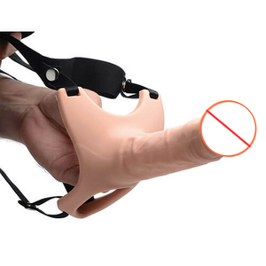 Dildo pénien creux en silicone à texture réaliste, extenseur de pénis pour hommes, pénis creux à attacher - Product Image 3