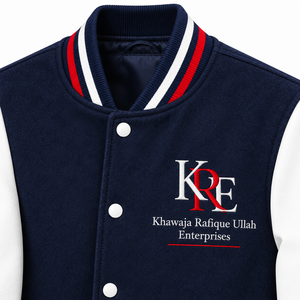 Men's Navy White Varsity Jacket Style Embroidered Front Stand Collar Regular Fit <b>Winter</b> Windproof Breathable <b>Fleece</b> Wholesale - Product Image 6