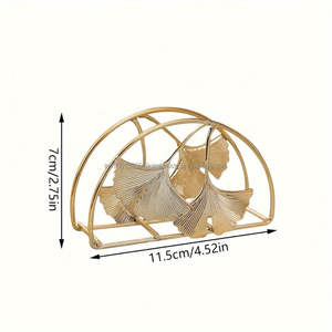Porte-serviettes décoratif de table en aluminium moulé, style américain, doré poli, fait main, personnalisé, vente en gros - Product Image 6