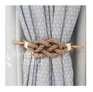 ที่รัดม่านทำมือจากเส้นใยปอกระเจาธรรมชาติ สำหรับรัดม่านและตกแต่งบ้าน - Product Image 1