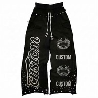 Ensemble de survêtement homme personnalisé avec logo, strass, sweat à capuche zippé et pantalon de survêtement, coupe oversize, streetwear, ensemble de survêtement épais