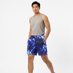 Shorts en polyester pour homme à imprimé éclair, séchage rapide, taille élastique, décontractés, sportifs, avec poches - Product Image 4