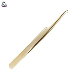 Ensemble de pinces à cils en acier inoxydable Ryzer Studio, 1 pièce, pointe incurvée et pointue, outils de beauté pour extensions de cils, maquillage et outils - Product Image 4