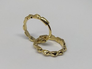Pendientes de aro con patrón de pirámide, latón chapado en oro de 18 quilates, accesorios de joyería de moda para mujer, estilo clásico - Product Image 3
