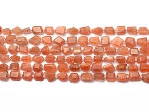 Perles de pierre de soleil naturelle AAA+ de 6 mm à 8 mm, facettées, en forme de pépites, pierres semi-précieuses brutes pour la fabrication de bijoux - Product Image 1