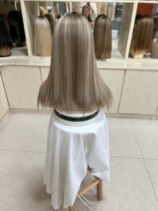 Peluca judía kosher de cabello virgen chino con encaje frontal, cobertura discreta HD, tallas pequeñas y grandes - Product Image 3