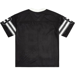 Custom Printed Mesh Football Jersey V-Neck Short Sleeve Black White Number 99 Breathable Men Adults All Seasons - Product Image 2
