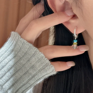 Boucles d'oreilles en argent sterling S925, style coréen, design de niche, perles de cristal blanc, style INS, mode basique - Product Image 5