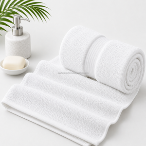 400 GSM Cotton Bath Towels Hospital Quality Thick Feel Lightweight Quick Dry Fabric OEM Private <b>Label</b> Manufacturer Supplier - Product Image 5