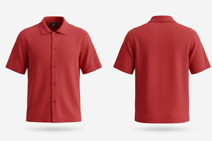 Chemise habillée d'été à manches courtes boutonnée, sur mesure, décontractée, en mélange de coton doux et respirant, pour le bureau - Product Image 5