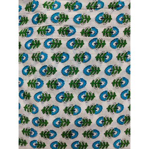Tela de Algodón con Estampado Floral Azul Verde, Bolsa Cosmética Grande de Estilo Bohemio, Estampada, para Coser, Bolsa de Regalo, Bolso Tote - Product Image 3