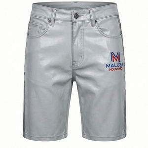 Shorts pour hommes en similicuir de qualité supérieure, style streetwear, cargo, hip-hop, motard, tendance, Maluza Industries - Product Image 1