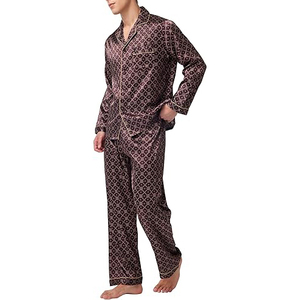 Long Sleeve <b>Men</b> Night Suit Button Front Collar Long Pants <b>Set</b> Drawstring Waist Soft Warm Winter <b>Pajamas</b> Home Wear Lounge - Product Image 3