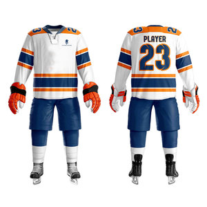 Vente directe d'usine, uniforme de hockey sur glace personnalisable avec tissu durable, coupe extensible, parfait pour les joueurs - Product Image 1