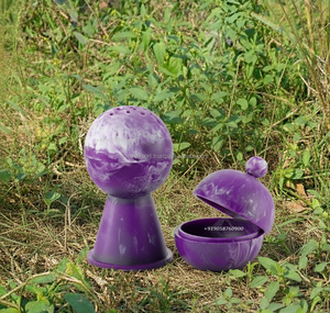 Brûleur d'encens en résine dorée Mabkhar avec boîte de rangement pour Oud |   Parfum d'ambiance - Product Image 2