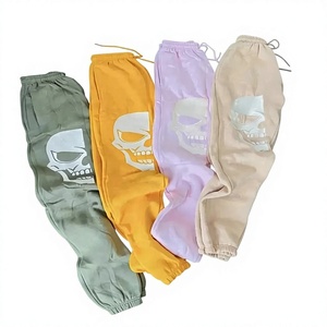 Joggers de algodón 100% unisex superventas pantalones de chándal de invierno pantalones acampanados con logotipo vintage bolsillos laterales de talla grande con cordón suelto - Product Image 5