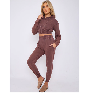 Produit le plus vendu : Ensemble de survêtement élégant et personnalisé effet délavé pour hommes et femmes, vente en gros, survêtement femme de haute qualité effet délavé à l'acide - Product Image 5
