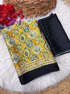 Sari indien de créateur en satin japonais avec broderie Jari, style ethnique chic, tendance pour mariage et fête, export, avec blouse exclusive - Product Image 5