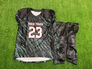 American Football Uniform Kit Men's Short sleeves Jersey Pants Set Sublimated Breathable Polyester V-Neck Athletic Fit - Product Image 2