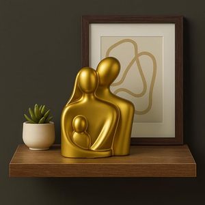<b>Gold</b> Family Figurine Sculpture for Home Decor Modern Abstract Family <b>Statue</b> Showpiece for Living Room Office Table Gift - Product Image 5