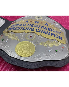Réplique de la ceinture de champion du monde de lutte poids lourd AWA, taille adulte, plaques en laiton de 2 mm, pour les fans de lutte professionnelle - Product Image 4
