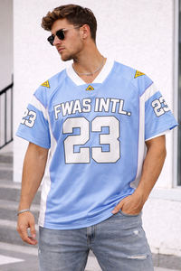 Fabricant et fournisseur de maillots de football américain en polyester de haute qualité, streetwear pour hommes, style Y2K, décontracté et sportif, vente en gros sur mesure - Product Image 2