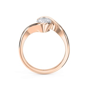 Anillo de compromiso solitario moderno con diamante cultivado en laboratorio de corte ovalado de 2 quilates en oro de 14 quilates para mujer - Product Image 2