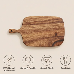 Grande planche à fromage et charcuterie en bois d'acacia avec poignée |   Planche à servir et à découper écologique de qualité supérieure - Product Image 5