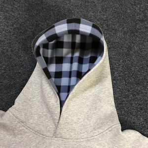 Sweat à capuche réversible en flanelle à carreaux pour homme |   Veste courte zippée à double couche et coupe ample |   Fabricant OEM - Product Image 3