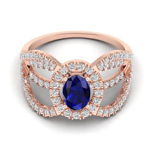 Anillos de compromiso REYES GRA de plata de ley 925 con moissanita VVS para mujer, 0.75 quilates, gema de zafiro azul, joyería fina - Product Image 5