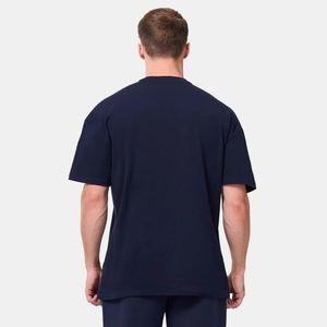 Camiseta Extra Grande Azul Marino para Hombre, Cuello Redondo, Manga Corta, Algodón Premium, Estilo Casual, Holgada, para Verano - Product Image 3
