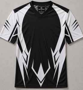 Maillot de football unisexe sublimé à col en V et manches courtes, en polyester anti-humidité, coupe classique, toutes saisons, personnalisable avec le nom de l'équipe - Product Image 2