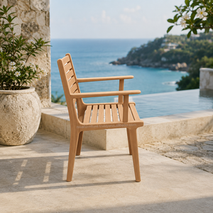 Modern Solid Teak Wooden Durable <b>Outdoor</b> Patio Beach <b>Chairs</b> for Dining and Garden Furniture Indonesia Product Factory Direct - Product Image 3
