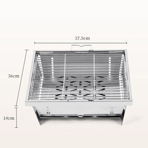 Stainless Steel Foldable Farmhouse Design Food Storage Box Lid Lockable Lunch <b>Container</b> Rectangular <b>Snack</b> Tray for Home Kitchen - Product Image 3