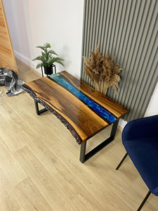 Table de rivière époxy au design moderne Superbe mélange de bois et de résine Aptitude pour la beauté de la nature dans l'utilisation de meubles - Product Image 5